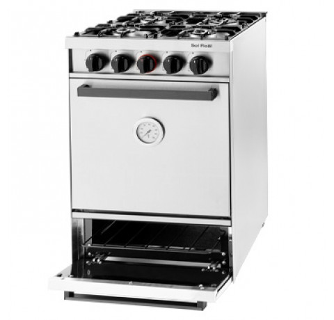 Cocina 535G - 4 Hornallas / Puerta de acero / Grill